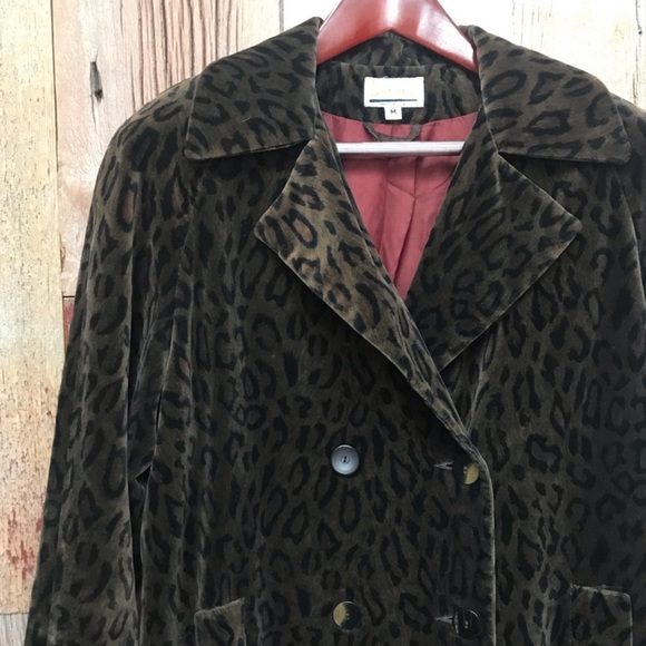 Lorovi Vintage Animal Print Velvet Coat M - Picture 3 of 8